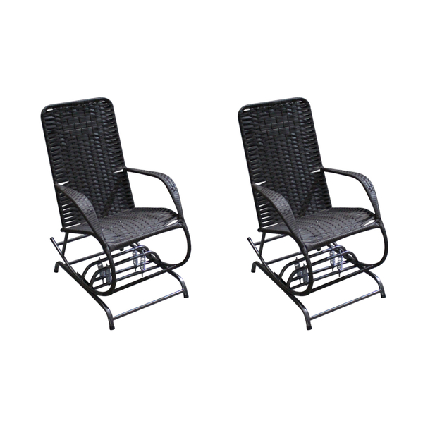 Kit 2 Cadeiras De Balanço Para Varanda Area Externa Em Junco