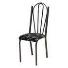 Kit 2 Cadeiras De Cozinha Alasca Estampado Preto Florido Pés