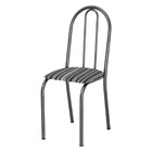 Kit 2 Cadeiras De Cozinha Califórnia Estampado Preto Listrado