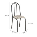 Kit 2 Cadeiras De Cozinha Califórnia Estampado Rattan Bege Pé