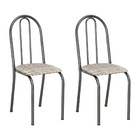 Kit 2 Cadeiras De Cozinha Califórnia Estampado Rattan Bege Pé