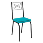 Kit 2 Cadeiras De Cozinha Colorado Corino Azul Turquesa Pés D