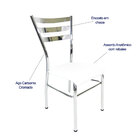 Kit 2 Cadeiras De Cozinha Com Reforço Cromada Assento Branco