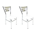Kit 2 Cadeiras De Cozinha Com Reforço Cromada Assento Branco