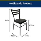 Kit 2 Cadeiras De Cozinha Com Reforço Preta Assento Grosso Pr