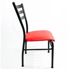 Kit 2 Cadeiras De Cozinha Com Reforço Preta Assento Vermelho