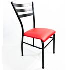 Kit 2 Cadeiras De Cozinha Com Reforço Preta Assento Vermelho