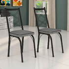 Kit 2 Cadeiras De Cozinha Delaware Estampado Andorinha Pés De