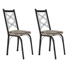 Kit 2 Cadeiras De Cozinha Delaware Estampado Cedro Pés De Fer