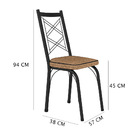 Kit 2 Cadeiras De Cozinha Delaware Estampado Rattan Bege Pés