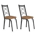 Kit 2 Cadeiras De Cozinha Delaware Estampado Rattan Bege Pés