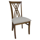 Kit 2 Cadeiras De Cozinha Estofada Lira Verniz Imbuia E Linho
