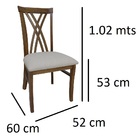 Kit 2 Cadeiras De Cozinha Estofada Lira Verniz Imbuia E Linho