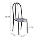 Kit 2 Cadeiras De Cozinha Flórida Estampado Pará Cinza Pés De