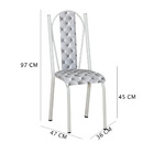 Kit 2 Cadeiras De Cozinha Geórgia Estampado Capitonê Prata Pé
