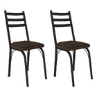 Kit 2 Cadeiras De Cozinha Luisiana Estampado Imbuia Pés De Fe