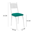 Kit 2 Cadeiras De Cozinha Virginia Corino Azul Turquesa Pés D