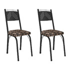 Kit 2 Cadeiras De Cozinha Virginia Estampado Mosaico Palha Pé