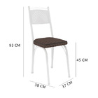 Kit 2 Cadeiras De Cozinha Virginia Estampado Tecelão Cacau Pé