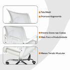 Kit 2 Cadeiras De Escritório Begonia Mesh Ergonômico Branco