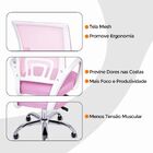 Kit 2 Cadeiras De Escritório Begonia Mesh Ergonômico Rosa