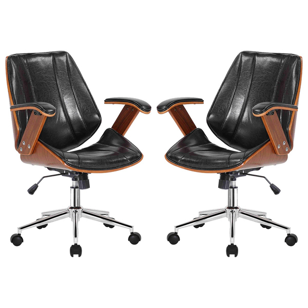 Kit 2 Cadeiras De Escritório Juliette Diretor Giratória Preta