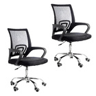 Kit 2 Cadeiras De Escritório Mesh Assento Estofado Base Girat