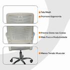 Kit 2 Cadeiras De Escritório Oficial Esteirinha Tela Mesh Bra