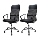 Kit 2 Cadeiras De Escritório Presidente Cairo Mesh Preta