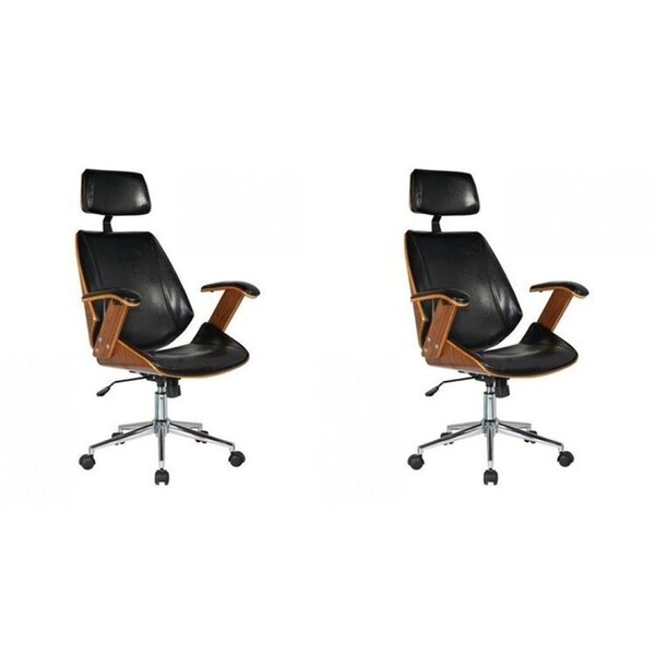 Kit 2 Cadeiras De Escritório Presidente Giratória Com Apoia C
