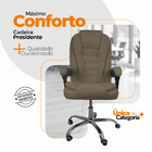 Kit 2 Cadeiras De Escritório Presidente Reclinável - Bege