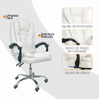 Kit 2 Cadeiras De Escritório Presidente Reclinável - Branco