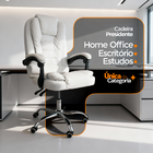 Kit 2 Cadeiras De Escritório Presidente Reclinável - Branco