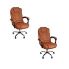 Kit 2 Cadeiras De Escritório Presidente Reclinável - Marrom