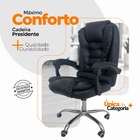 Kit 2 Cadeiras De Escritório Presidente Reclinável - Preto