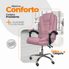 Kit 2 Cadeiras De Escritório Presidente Reclinável - Rosa