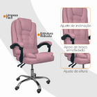 Kit 2 Cadeiras De Escritório Presidente Reclinável - Rosa