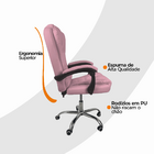 Kit 2 Cadeiras De Escritório Presidente Reclinável - Rosa