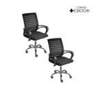 Kit 2 Cadeiras De Escritório Secretaria Diretor Roma Ergonômi
