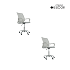 Kit 2 Cadeiras De Escritório Secretaria Diretor Roma Ergonômi