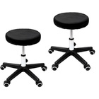 Kit 2 Cadeiras De Escritório Sem Encosto Mocho - Preto