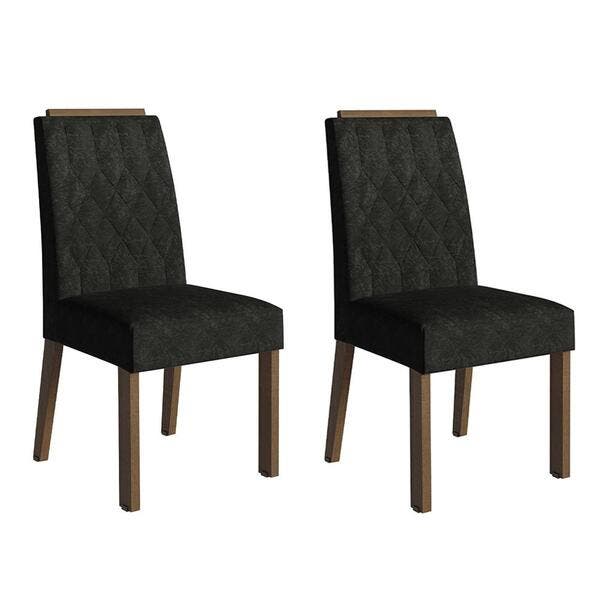 Kit 2 Cadeiras De Jantar 4256 Com Espaldar Rustic/oxford Madesa | Leroy ...