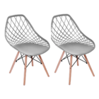 Kit 2 Cadeiras De Jantar  Eames Kaila Cinza