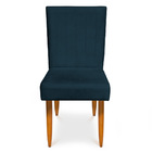 Kit 2 Cadeiras De Jantar Acapulco Suede Azul Marinho Pés Pali