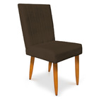 Kit 2 Cadeiras De Jantar Acapulco Suede Pés Palito Castanho -