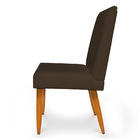 Kit 2 Cadeiras De Jantar Acapulco Suede Pés Palito Castanho -