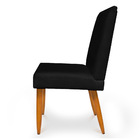 Kit 2 Cadeiras De Jantar Acapulco Suede Preto Pés Palito Cast