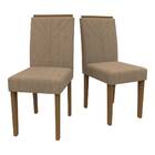 Kit 2 Cadeiras De Jantar Amanda Suede Imbuia Cappuccino Bnn D