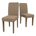 Kit 2 Cadeiras De Jantar Ana Suede Imbuia Cappuccino Bnn Decor