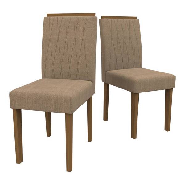 Kit 2 Cadeiras De Jantar Ana Suede Imbuia Cappuccino Bnn Decor